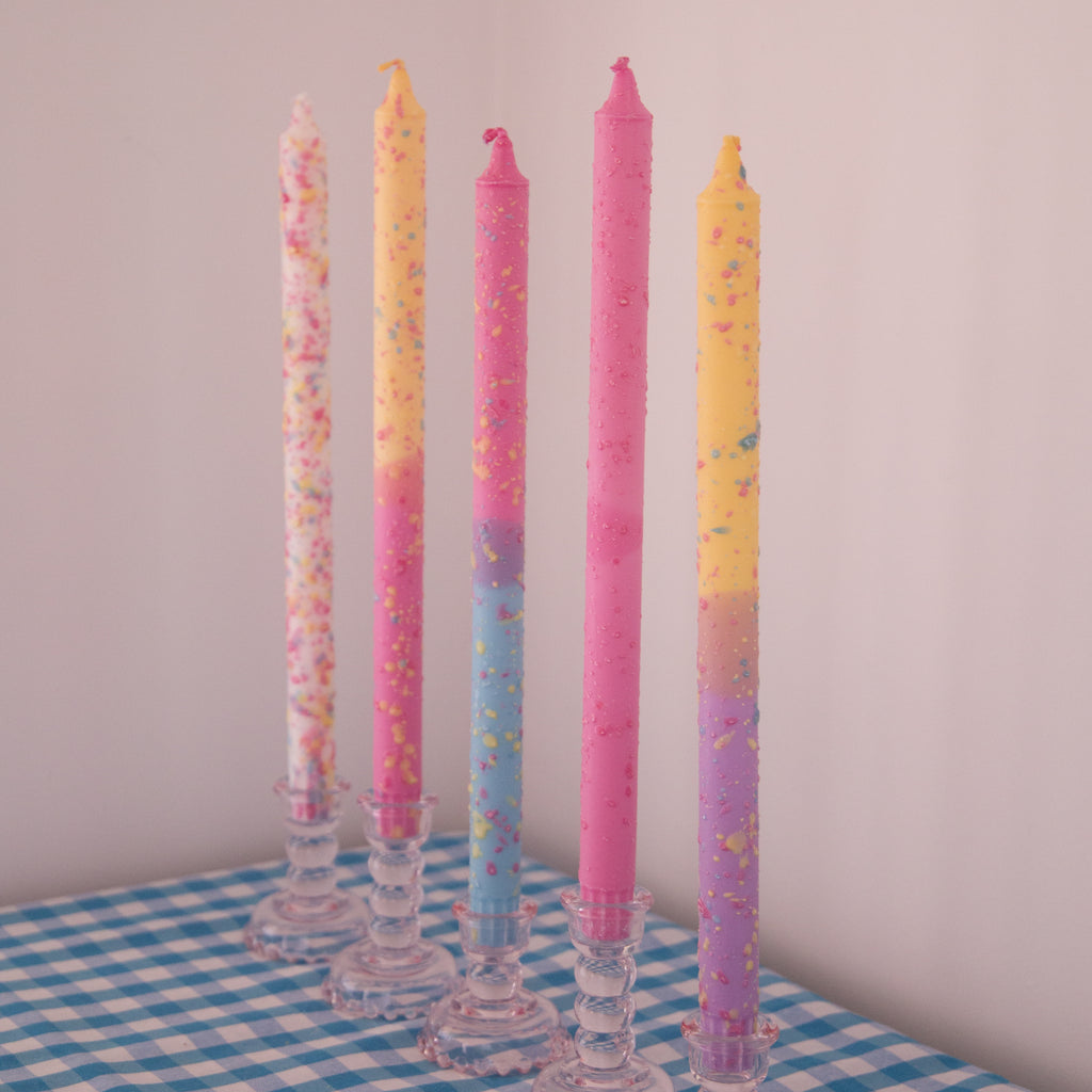Nordtrice Ombre and Confetti 30cm Long Taper Candles