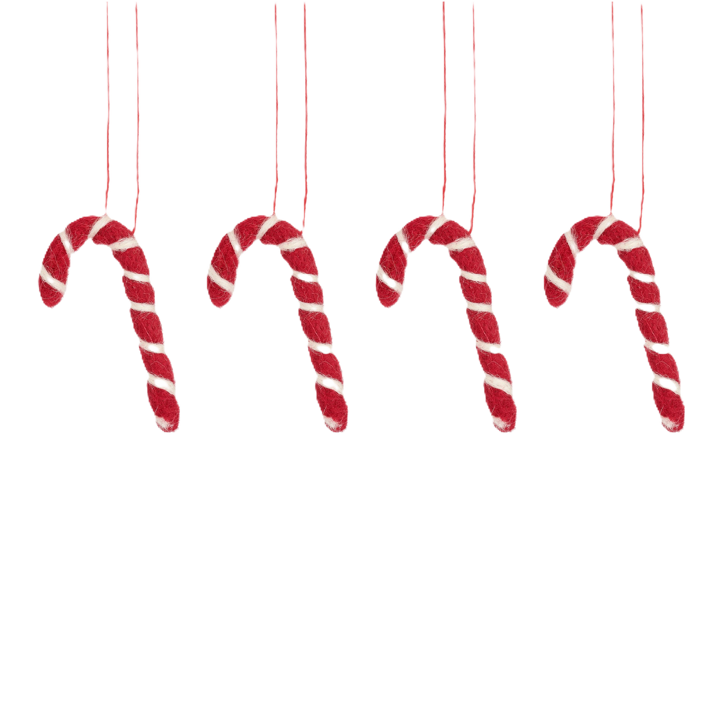 Sass and Belle Mini Felt Candy Canes Christmas Decorations