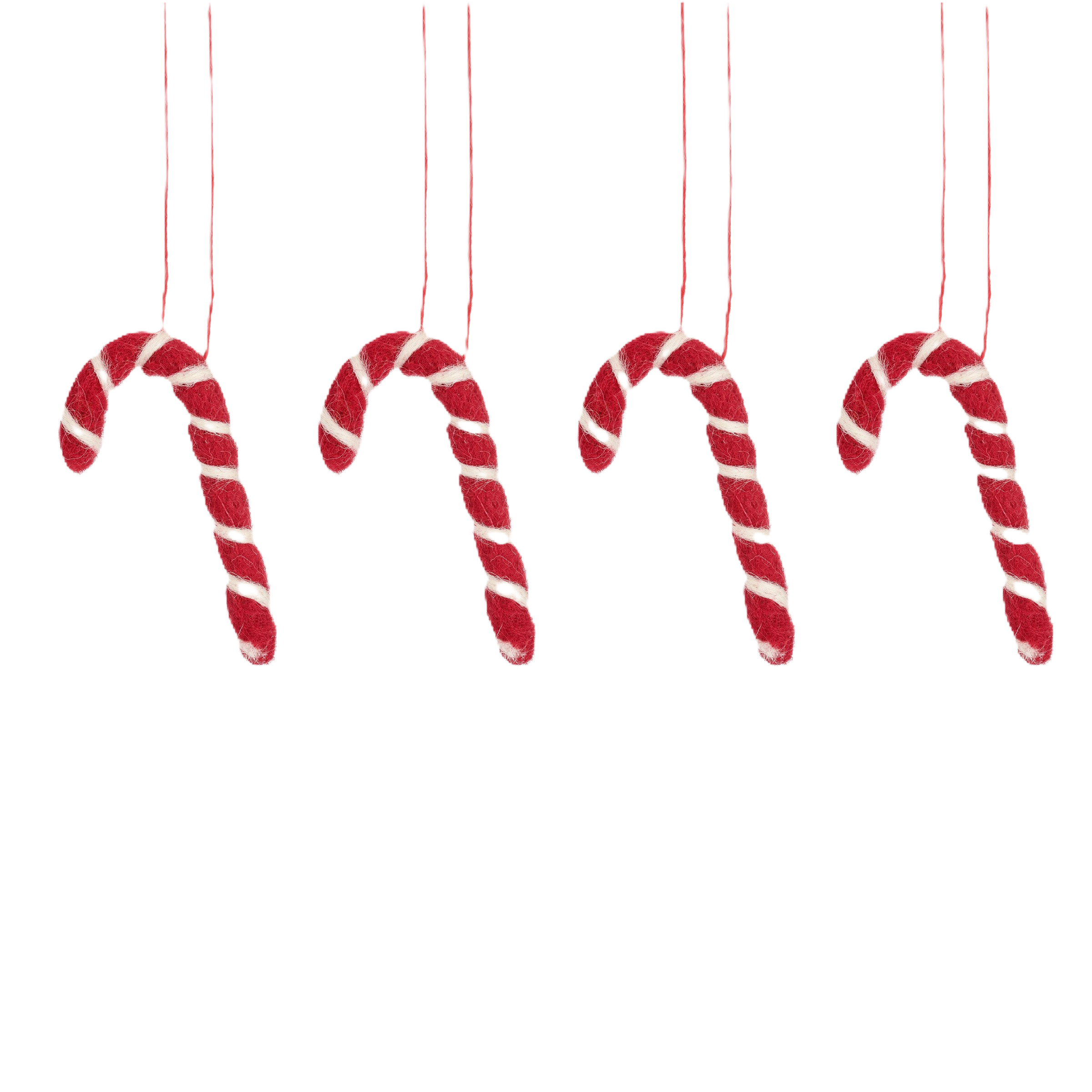 Sass and Belle Mini Felt Candy Canes Christmas Decorations