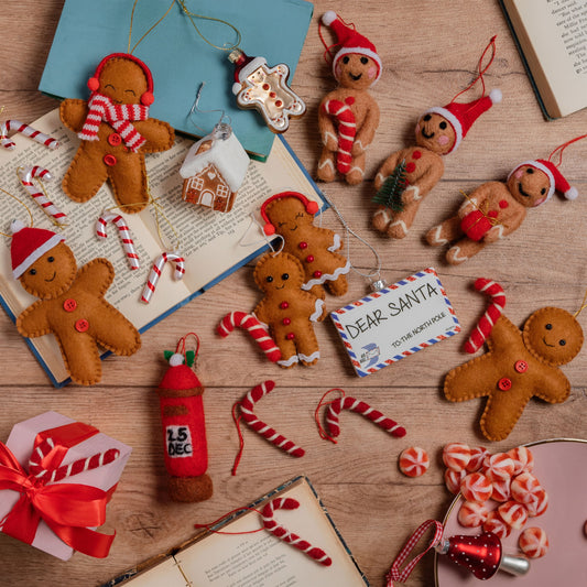Sass and Belle Mini Felt Candy Canes Christmas Decorations