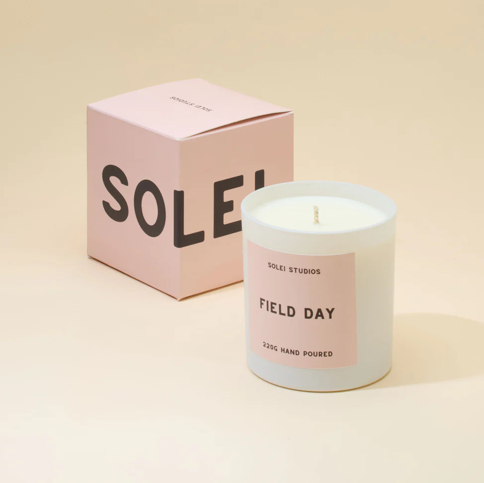 Solei Studios 100% Soy Wax Jar Candle Scented Green Light