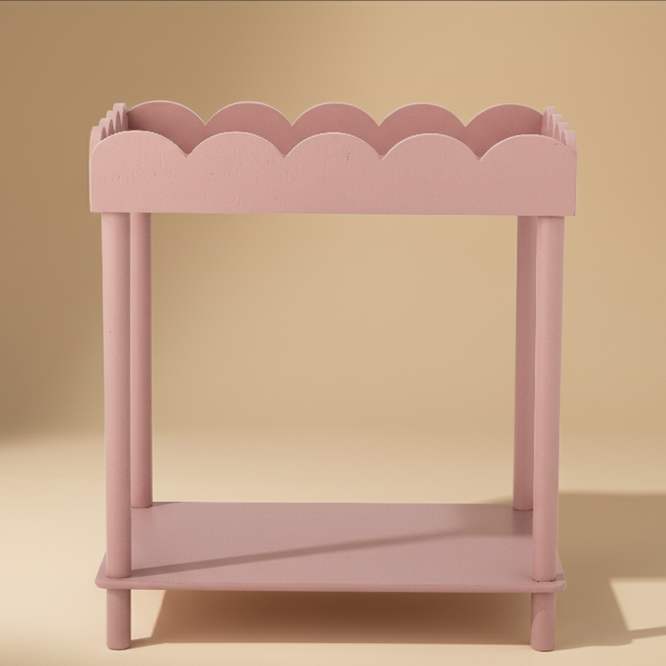 Bloomingville Isola Scalloped Edged Side Table Pink