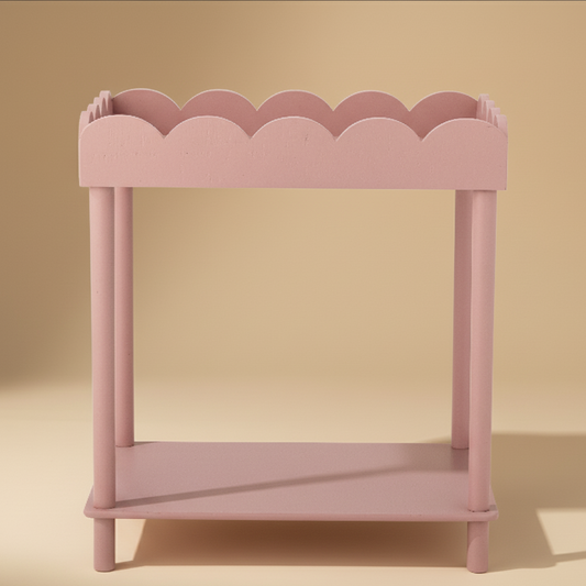 Bloomingville Isola Scalloped Edged Side Table Pink