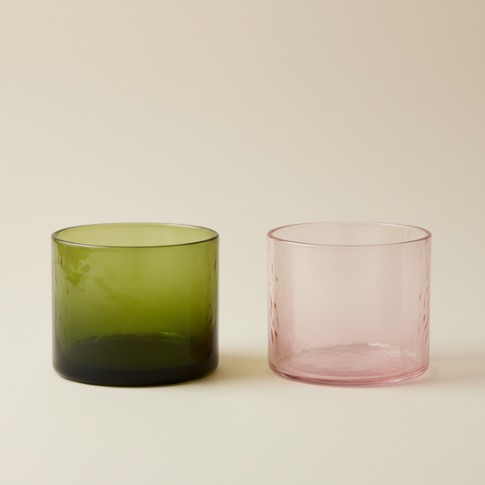 HKLIVING Tube Glass in Blush or Olive