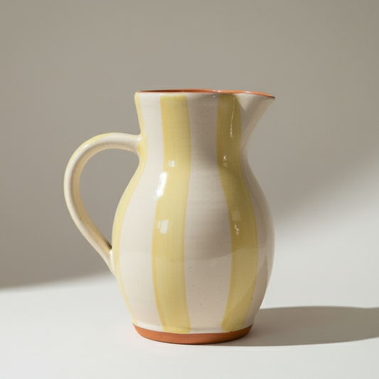 Roca Caus Handcrafted Jug in Yellow Stripe