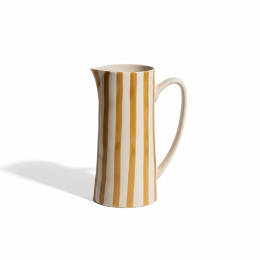 Bloomingville Begonia Striped Jug in Green or Brown