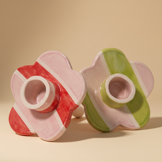 Ruffles & Riot Ceramic Wine Bottle Candle Holder