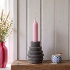 Bloomingville Stoneware Candle Holder in Black