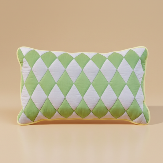 TBCo Green Argyle Cotton Cushion Cover