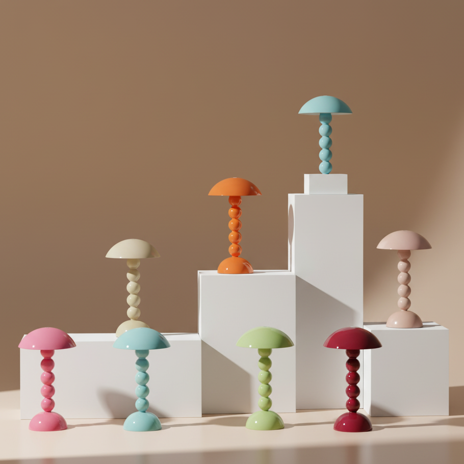 Addison Ross Bobbin Lacquer LED Rechargeable Lamp in Cherry