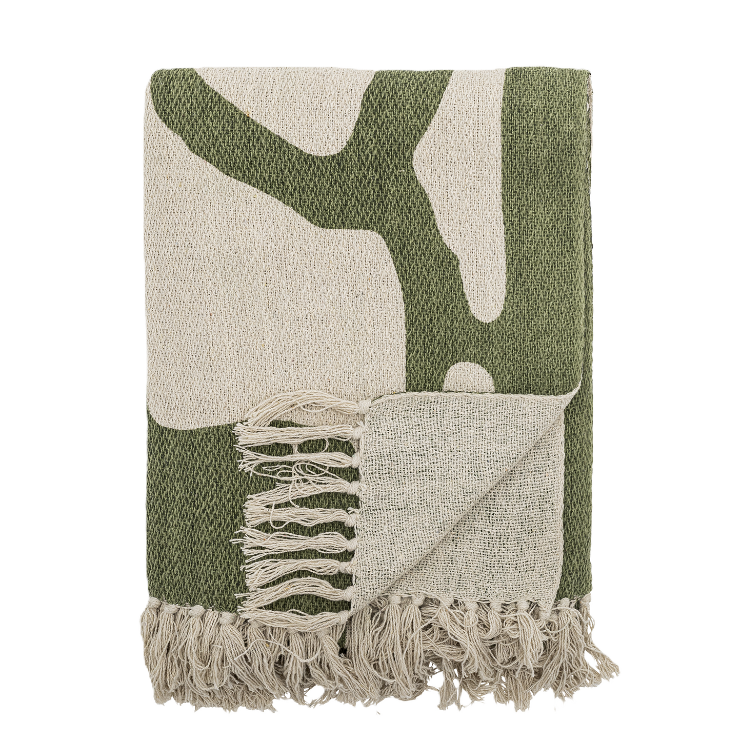 Bloomingville Green Recycled Cotton Throw