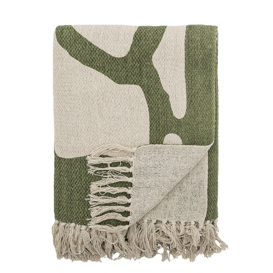 Bloomingville Green Recycled Cotton Throw