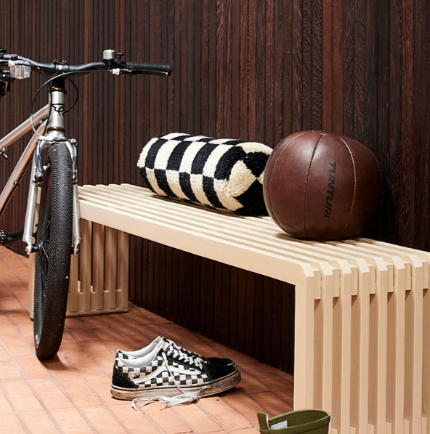 Bolster Cushion in Black and White Checkerboard 