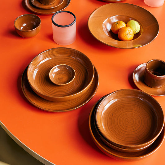Ceramics Burnt Orange Plates