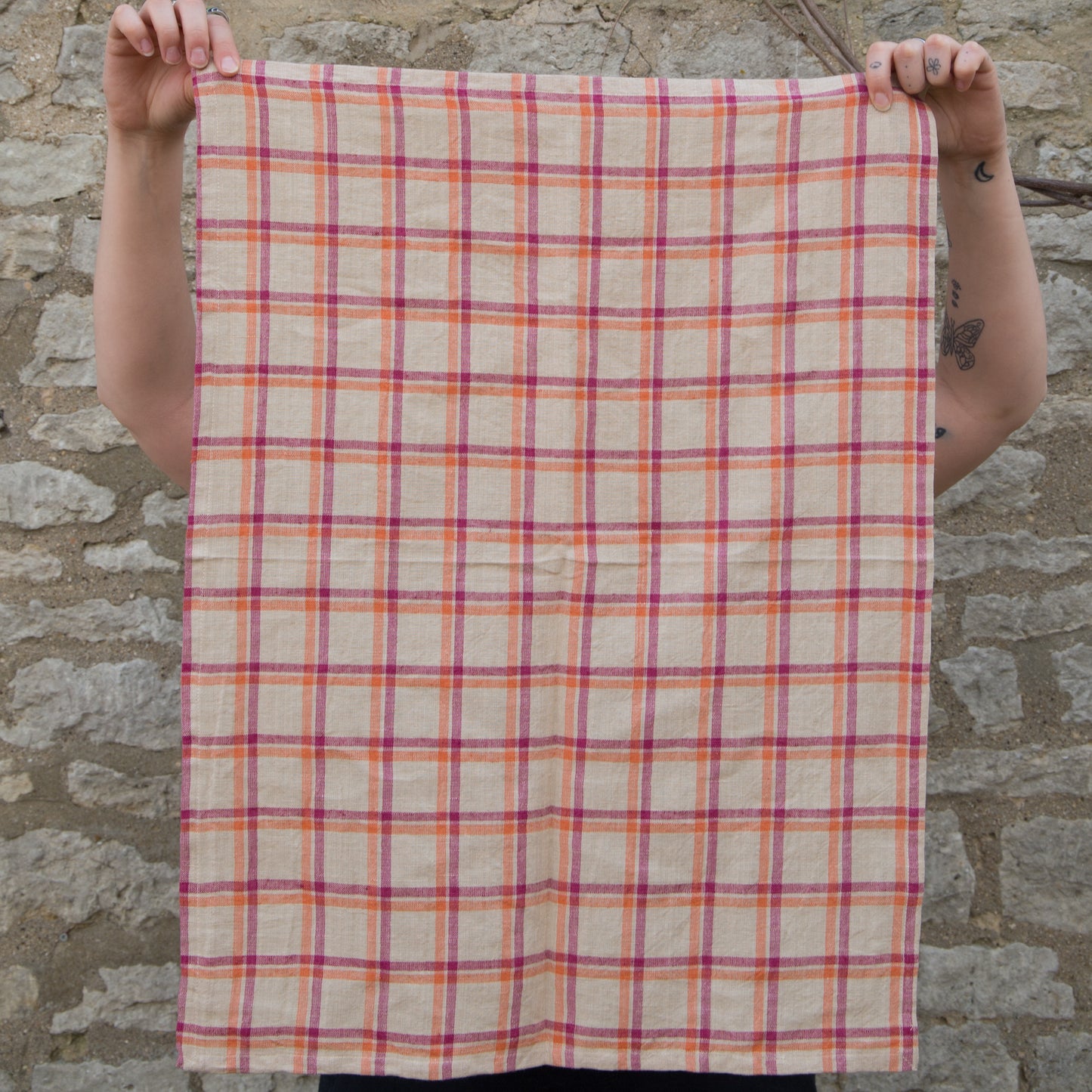 Checkered Linen Tea Towel