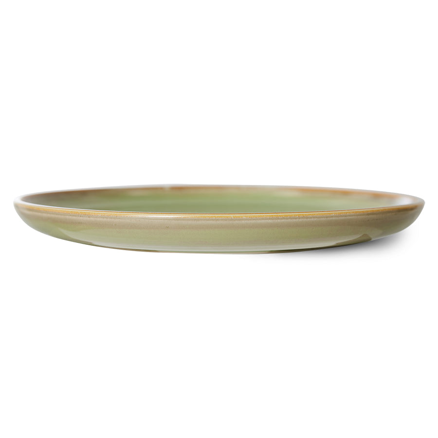 HKLIVING Chef Ceramics: Dinner Plate in Rustic Pink or Moss Green
