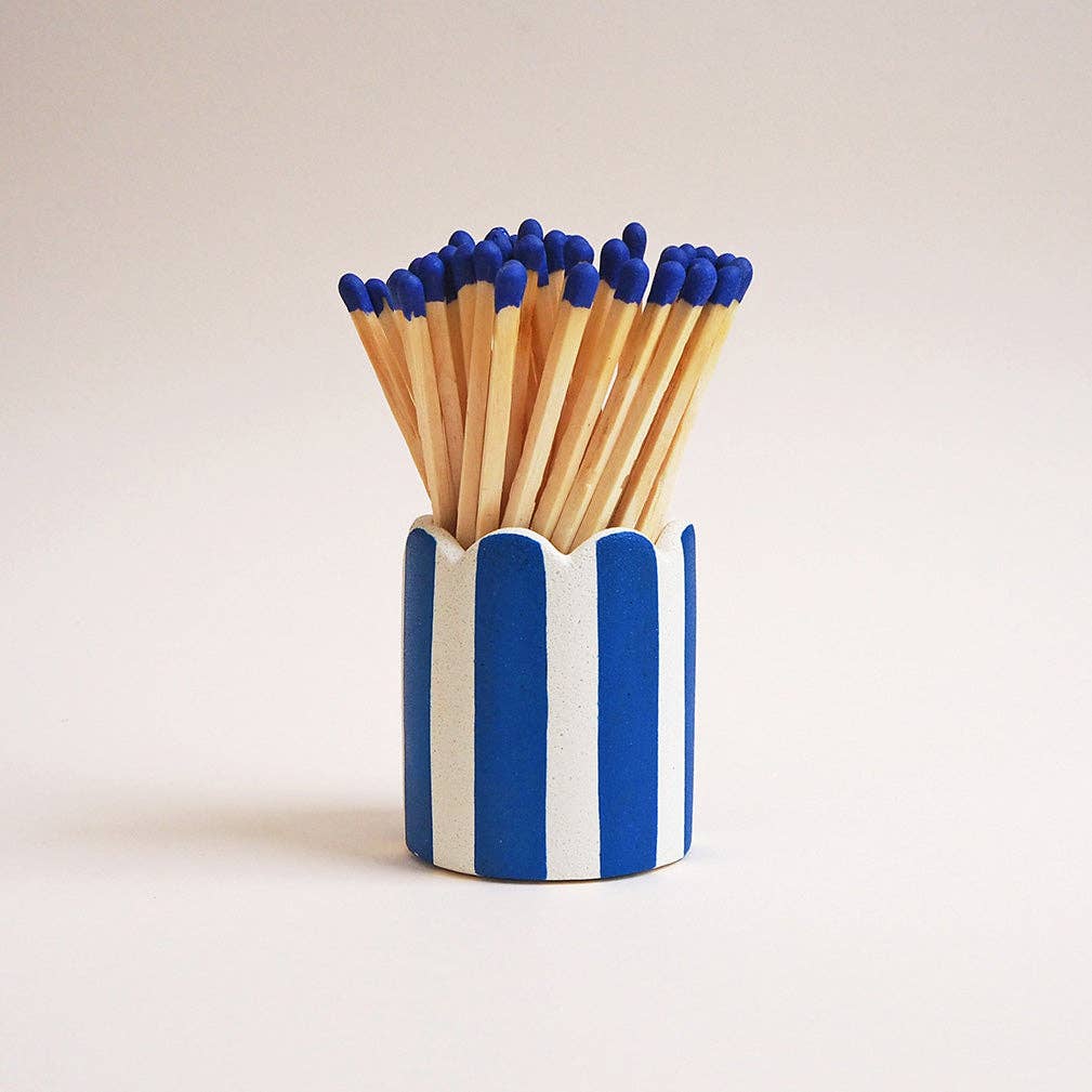 Hello Marilu Stripy Match Stick Holders in Various Colours