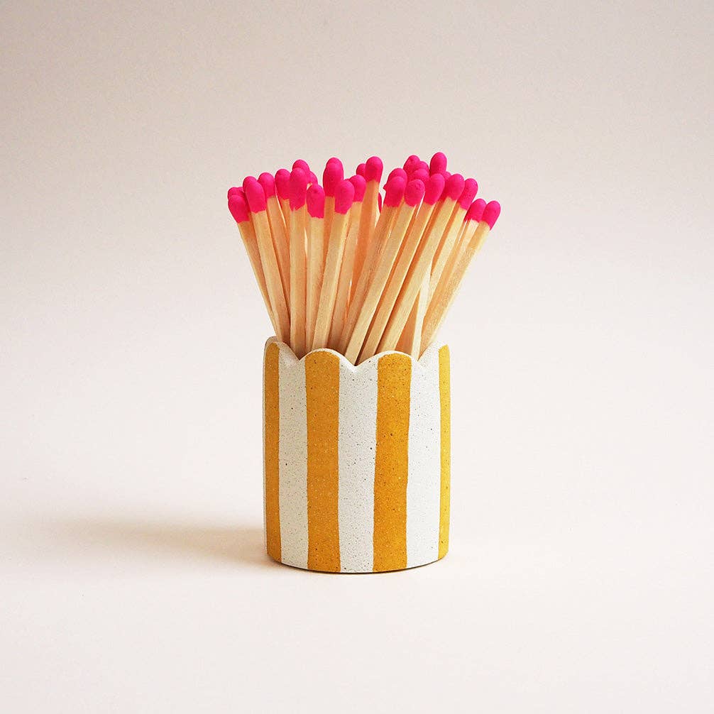 Hello Marilu Stripy Match Stick Holders in Various Colours
