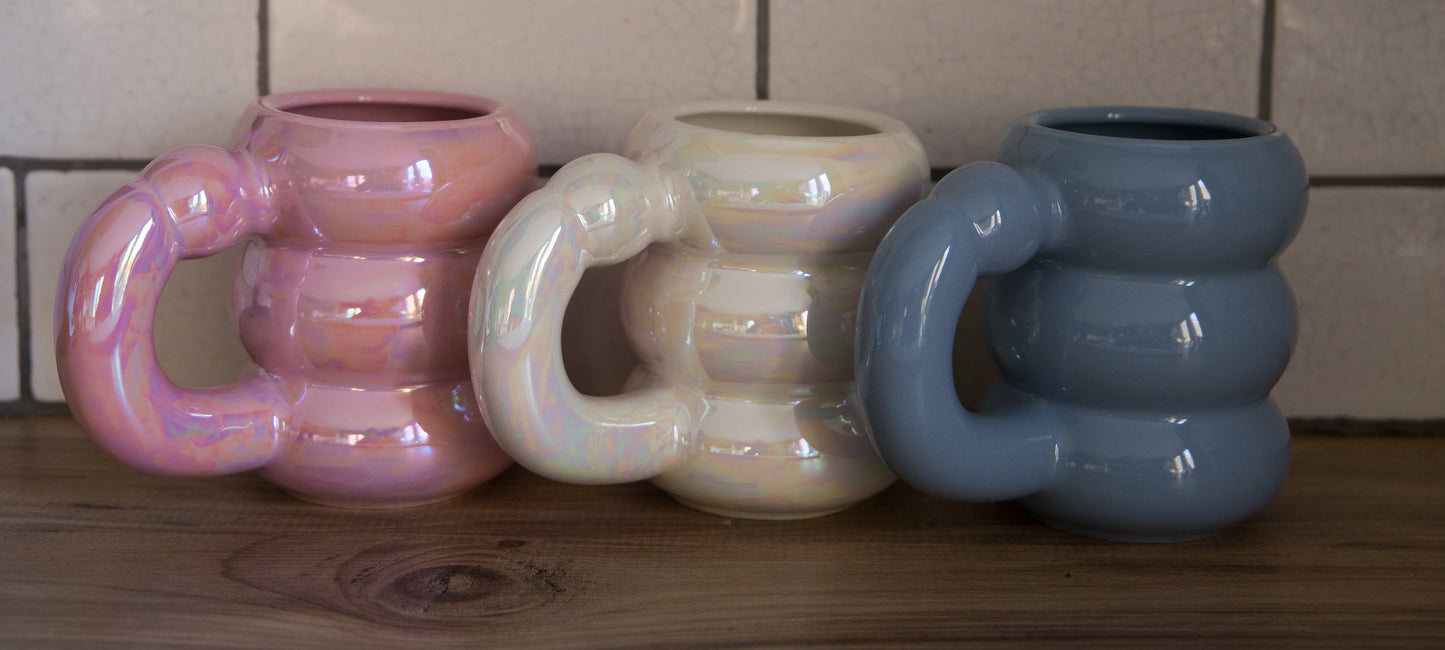 Ivore Group Ceramic Circle Bubble Mugs in Various Colours