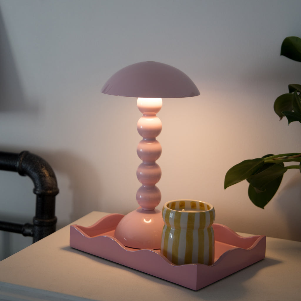 Addison Ross Bobbin Lacquer LED Rechargeable Lamp in Cherry