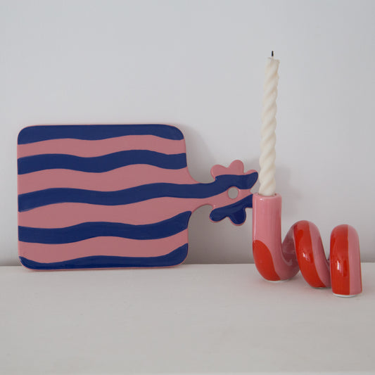 Qué Rico Belinda Twisted Candle Holder in Red and Pink