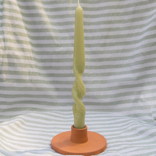 Maegen Soy Wax Twist Candle in Cornflower Blue or Leaf Green