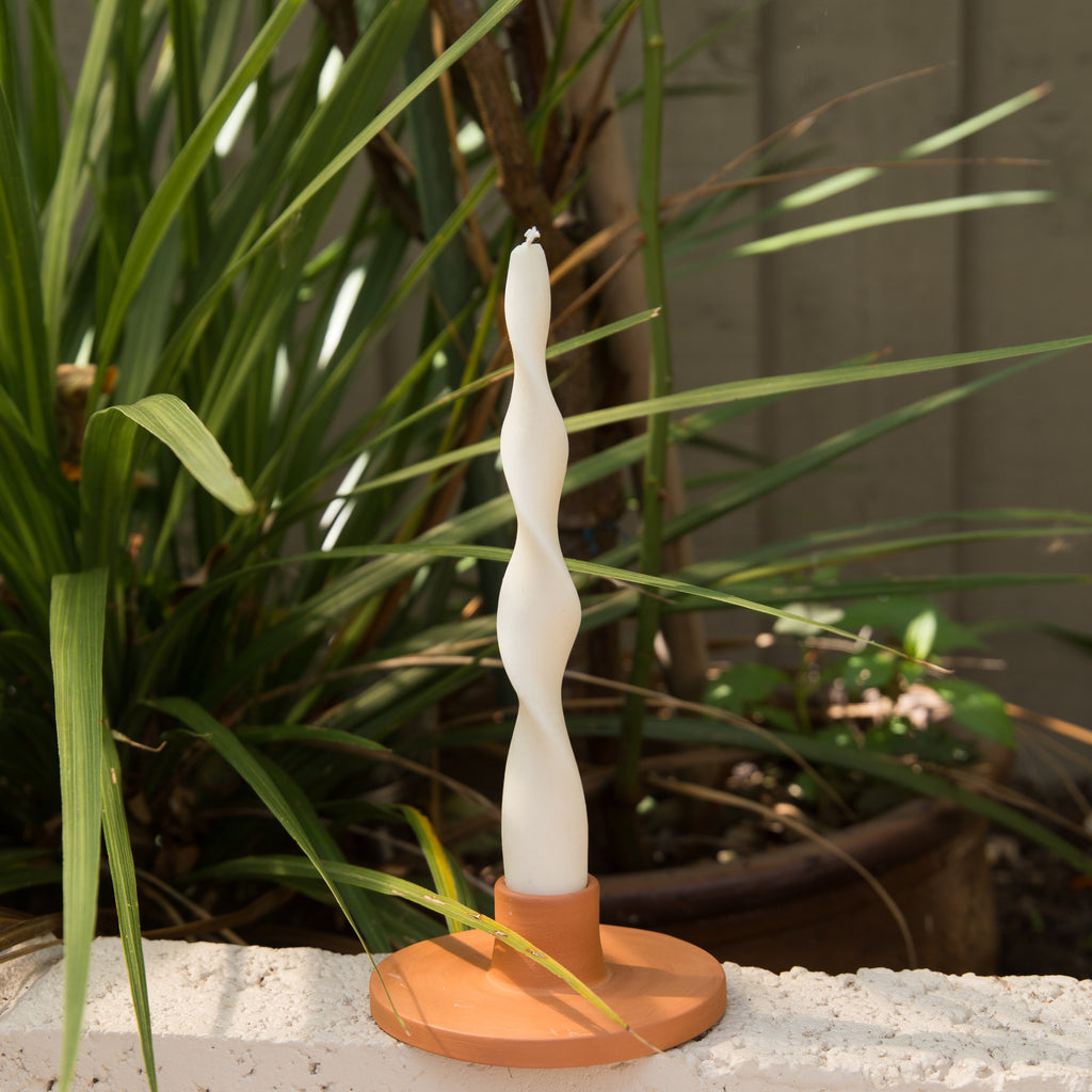 Soie London Ribbon Candle Sticks in Vanilla or Blush Pink