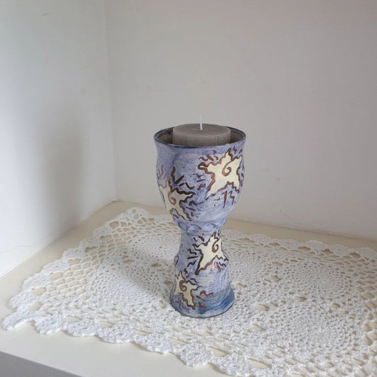 Vintage Blue Patterned Chalice