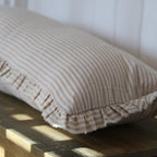 Ellenvale Grace Linen Blend Bolster Cushion in Neutral Sand