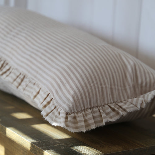 Ellenvale Grace Linen Blend Bolster Cushion in Neutral Sand