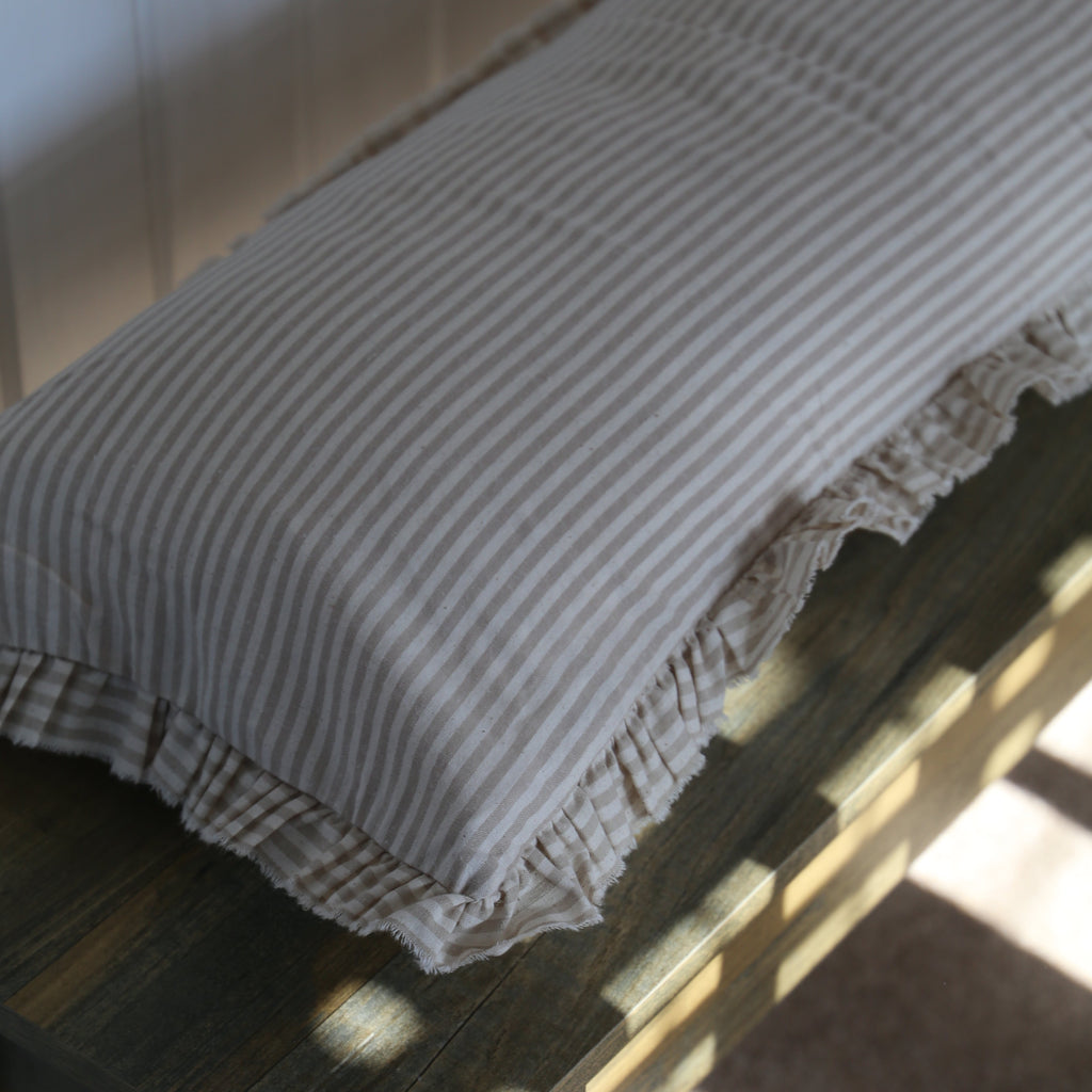 Ellenvale Grace Linen Blend Bolster Cushion in Neutral Sand
