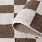 The Rugs Loft Checkerboard Brown Rug