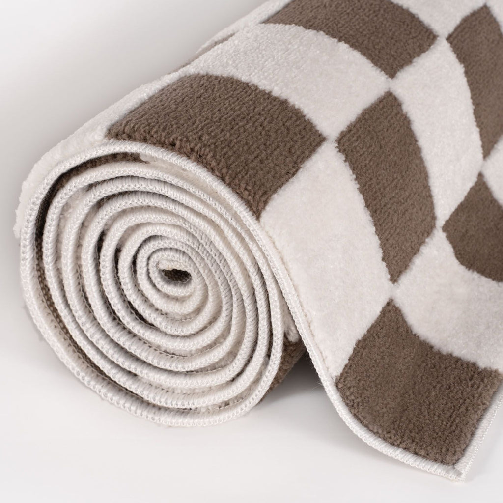 The Rugs Loft Checkerboard Brown Rug