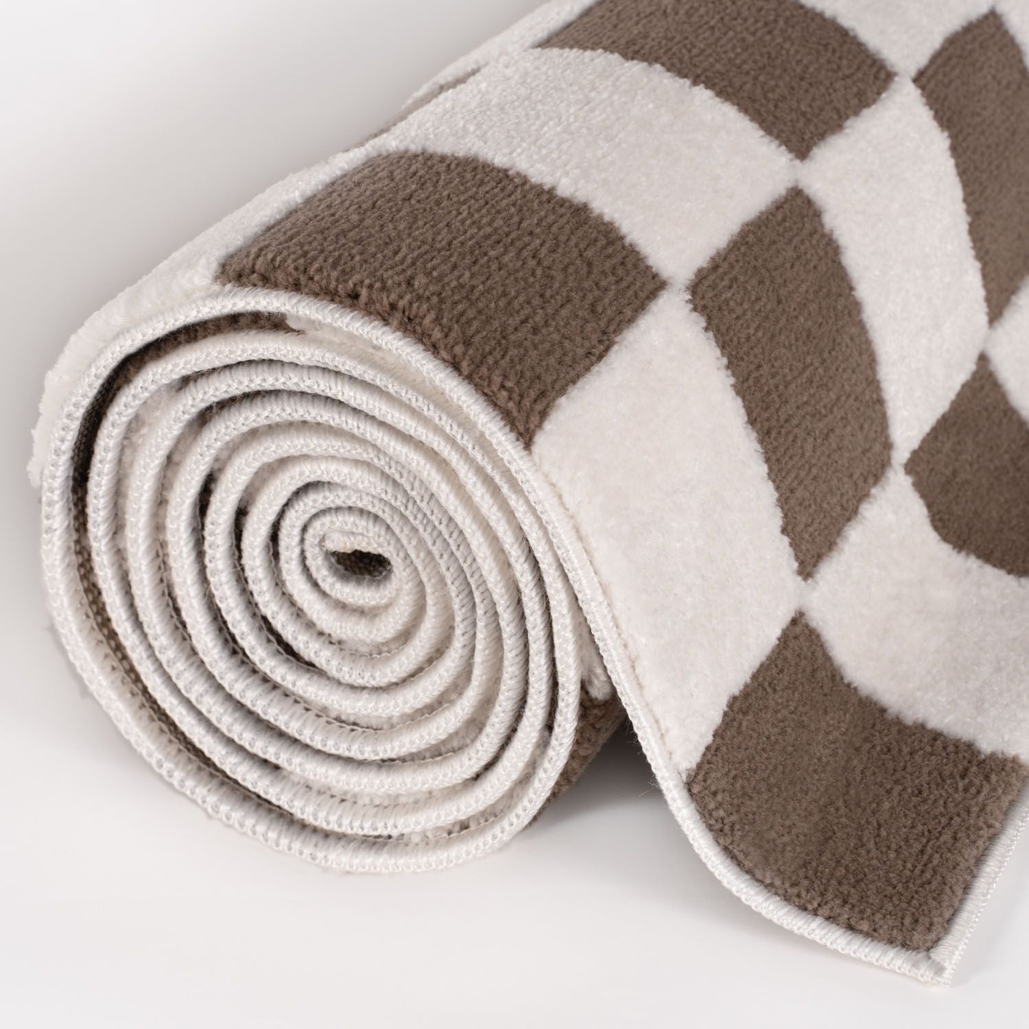 The Rugs Loft Checkerboard Brown Rug