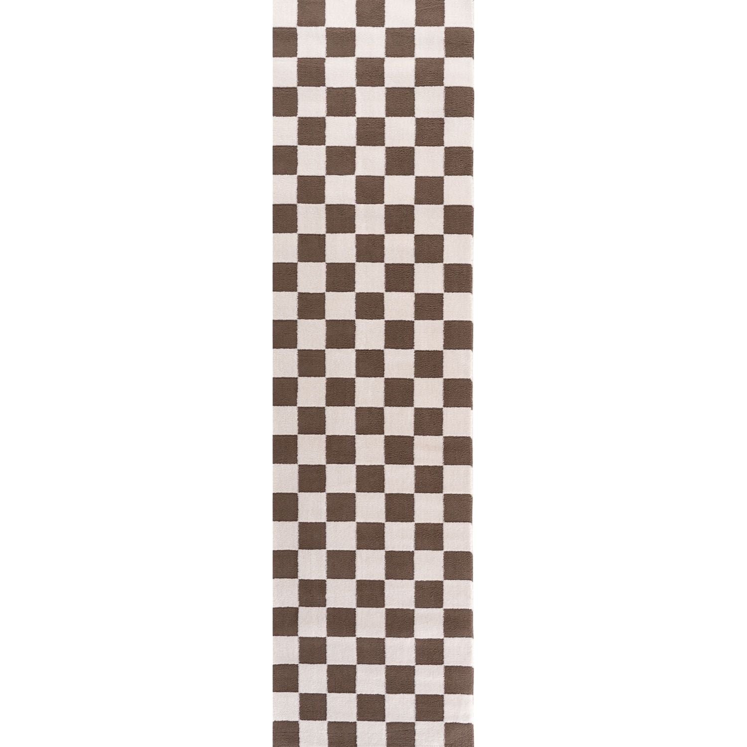 The Rugs Loft Checkerboard Brown Rug