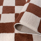 The Rugs Loft Checkerboard Terracotta Rug