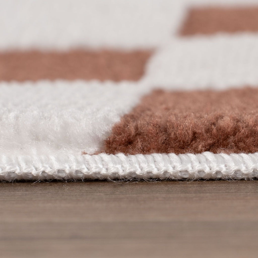 The Rugs Loft Checkerboard Terracotta Rug