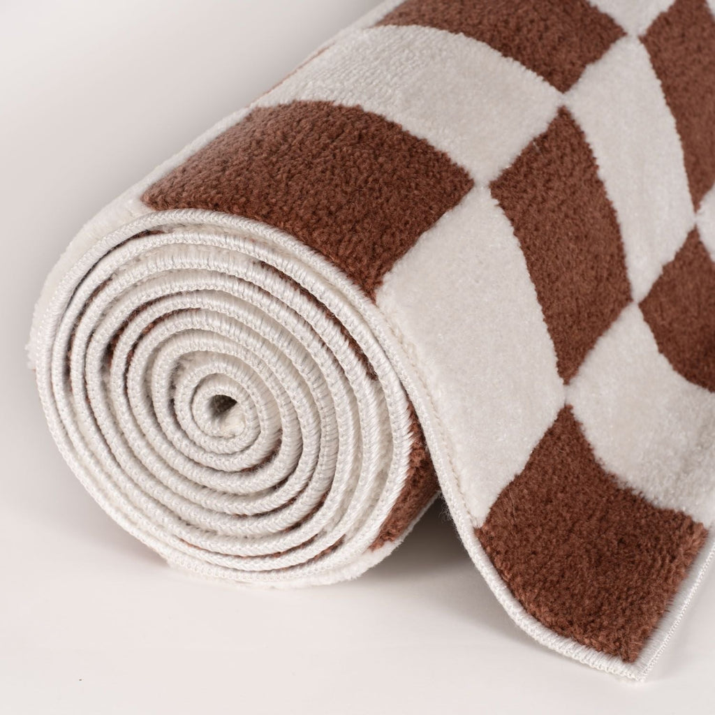 The Rugs Loft Checkerboard Terracotta Rug