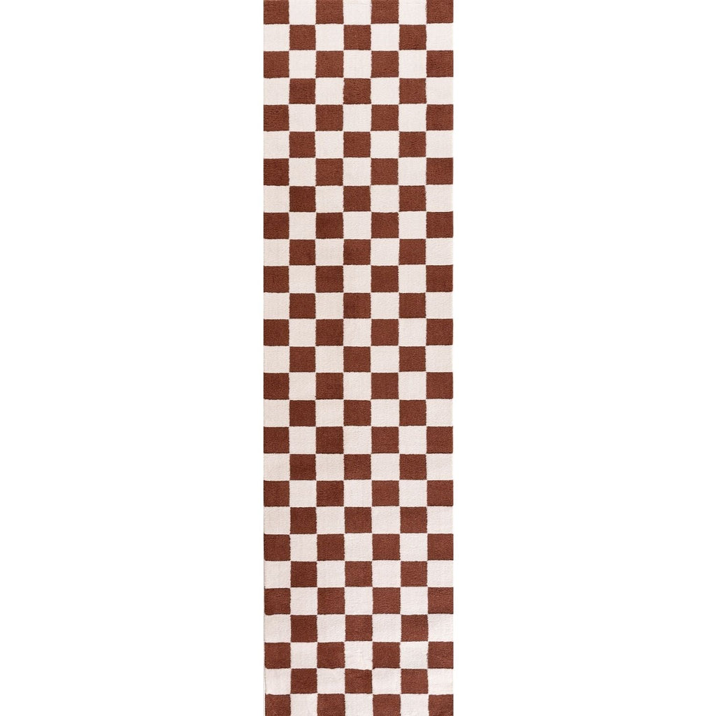 The Rugs Loft Checkerboard Terracotta Rug