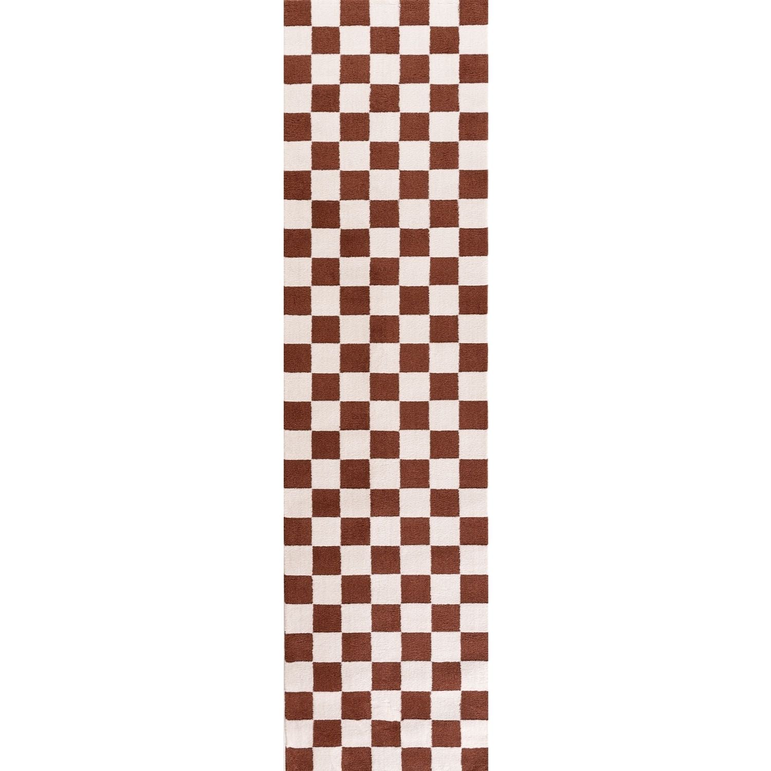 The Rugs Loft Checkerboard Terracotta Rug