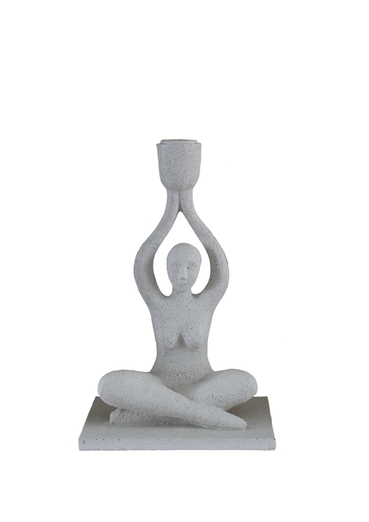 Lucie Candle Holder in White