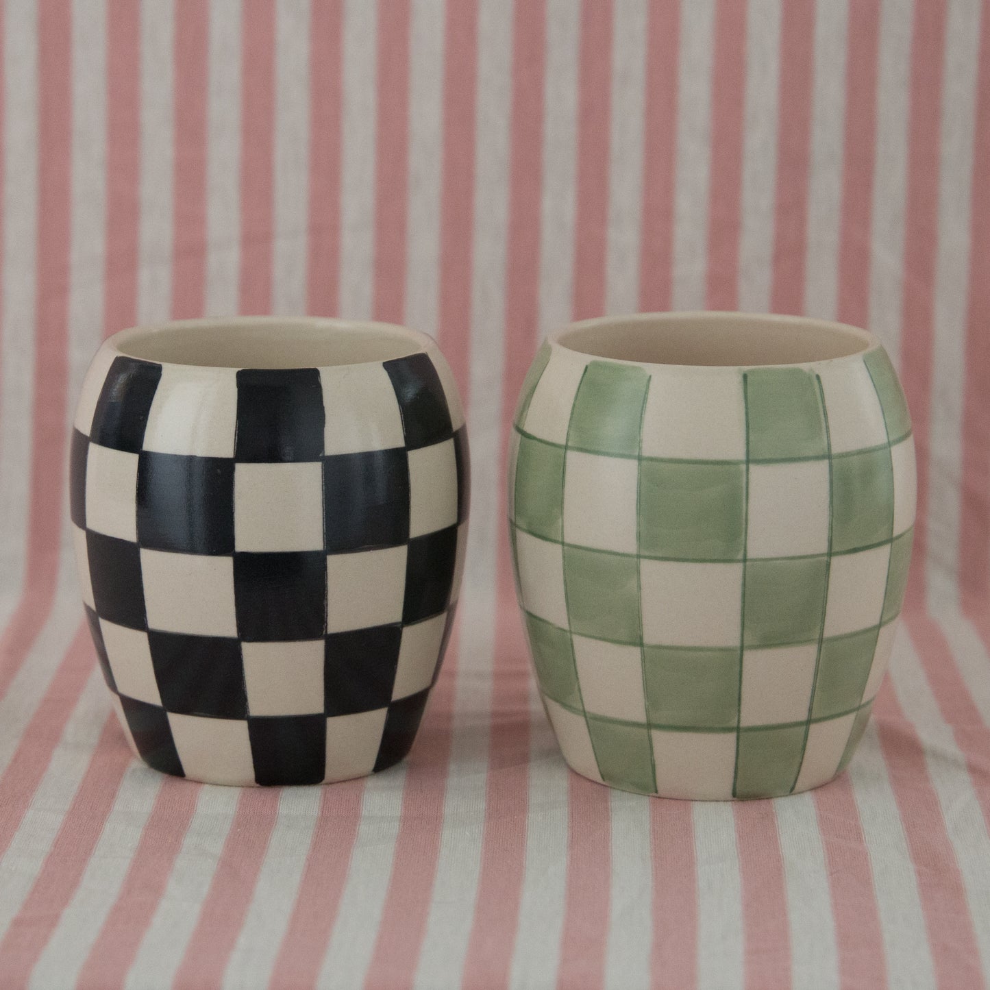 Scented Jar Candles in checkerboard 