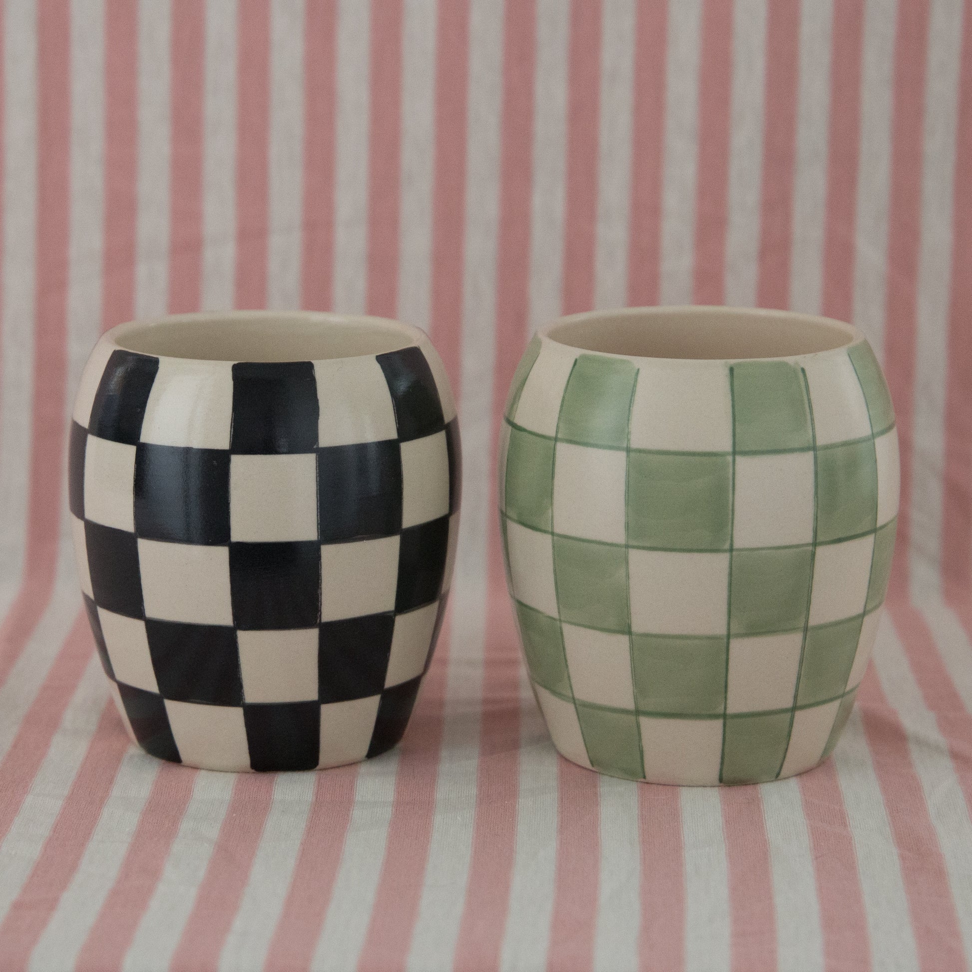 Scented Jar Candles in checkerboard 