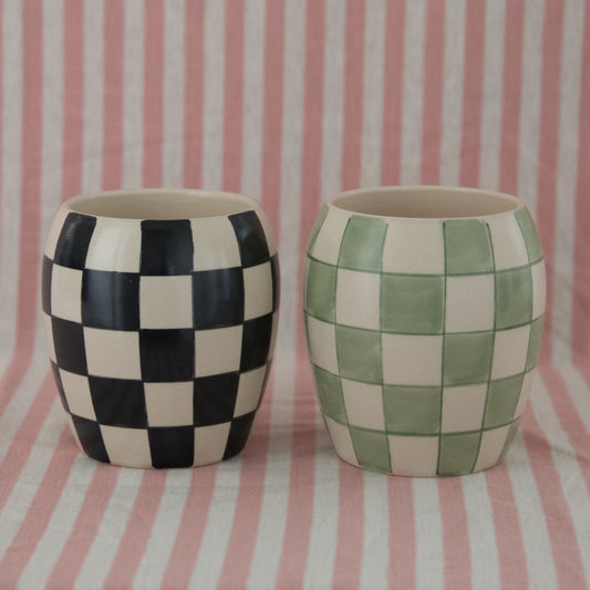 Scented Jar Candles in checkerboard 