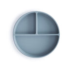 Mushie Silicone Suction Plate in Cambridge Blue