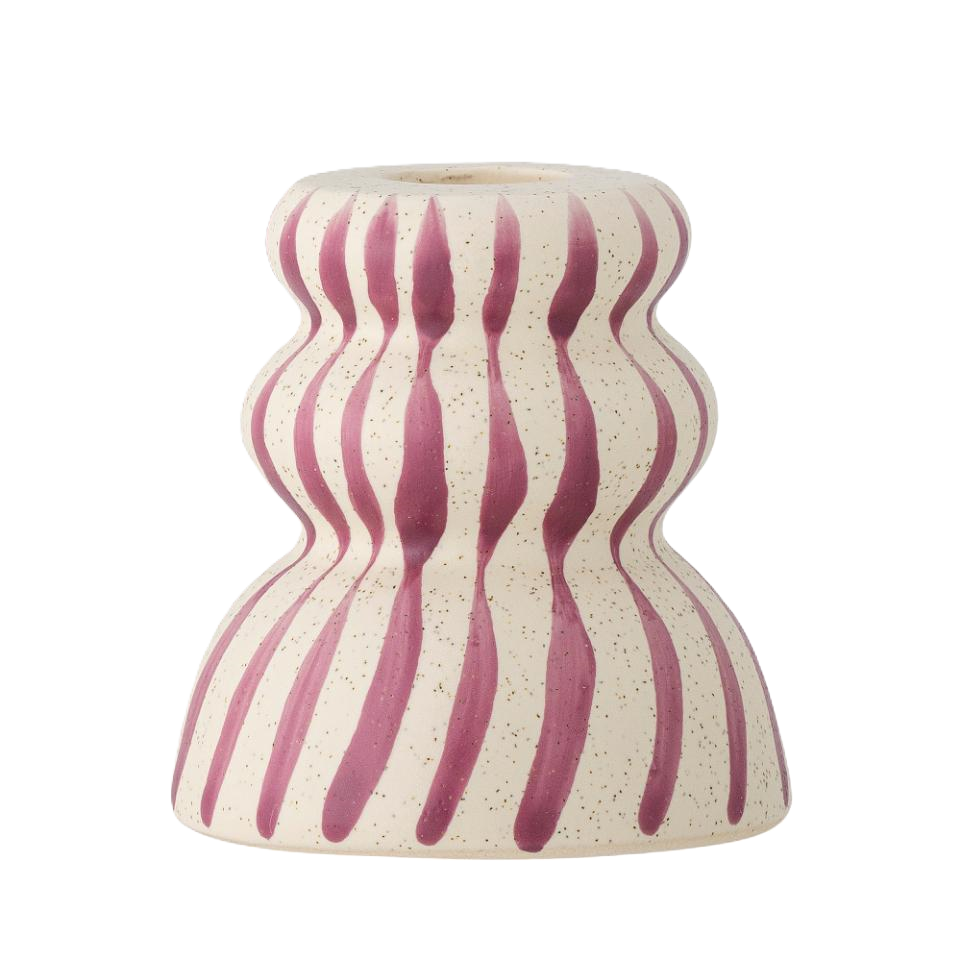 Bloomingville Gabin Striped Candle Holder in Lilac or Green