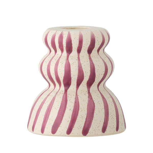 Bloomingville Gabin Striped Candle Holder in Lilac or Green
