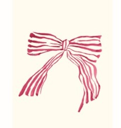 Red Striped Bow Greeting Card