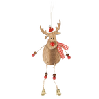 Sass & Belle Reindeer Wooden Brown Hanging Christmas Decoration