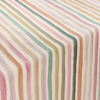 close up detail of SG hogar tablecloth in multi stripe 